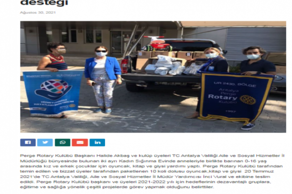 PERGE ROTARY KULUBÜ PROJELERİ BASINDA