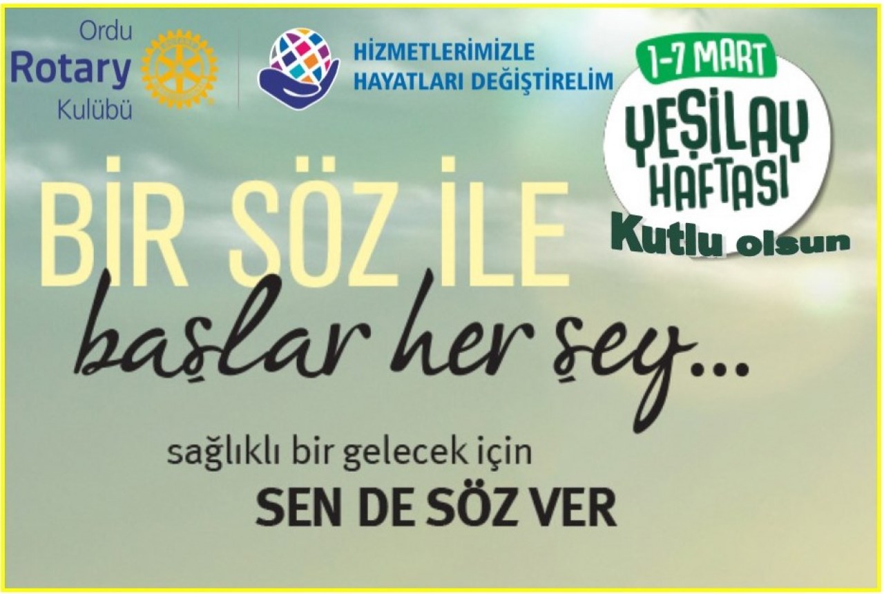 1-7 Mart Yeşilay Haftası Kutlu Olsun..