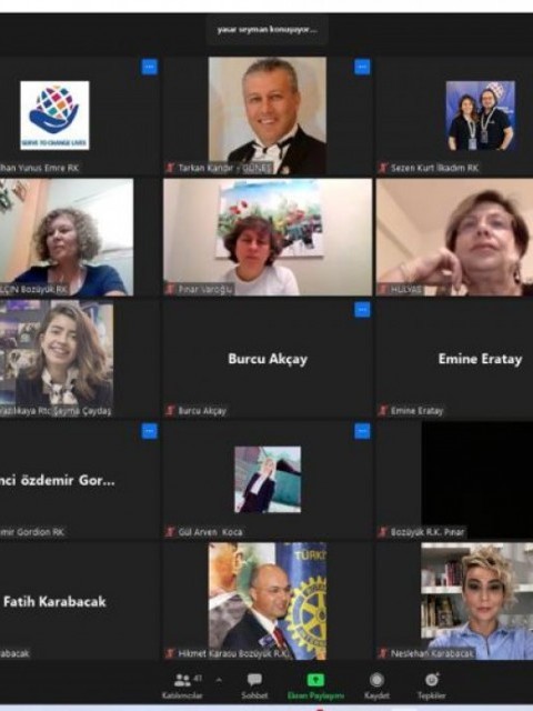 Eskişehir Gordion Rotary Kulübü  Bölge Eşler Komitesi zoom toplantısı
