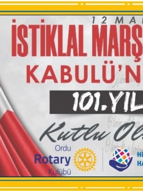 İstiklal Marşımızın Kabülünün 101 Yıldönümü Kutlu Olsun..