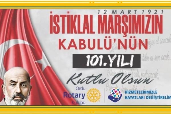 İstiklal Marşımızın Kabülünün 101 Yıldönümü Kutlu Olsun..
