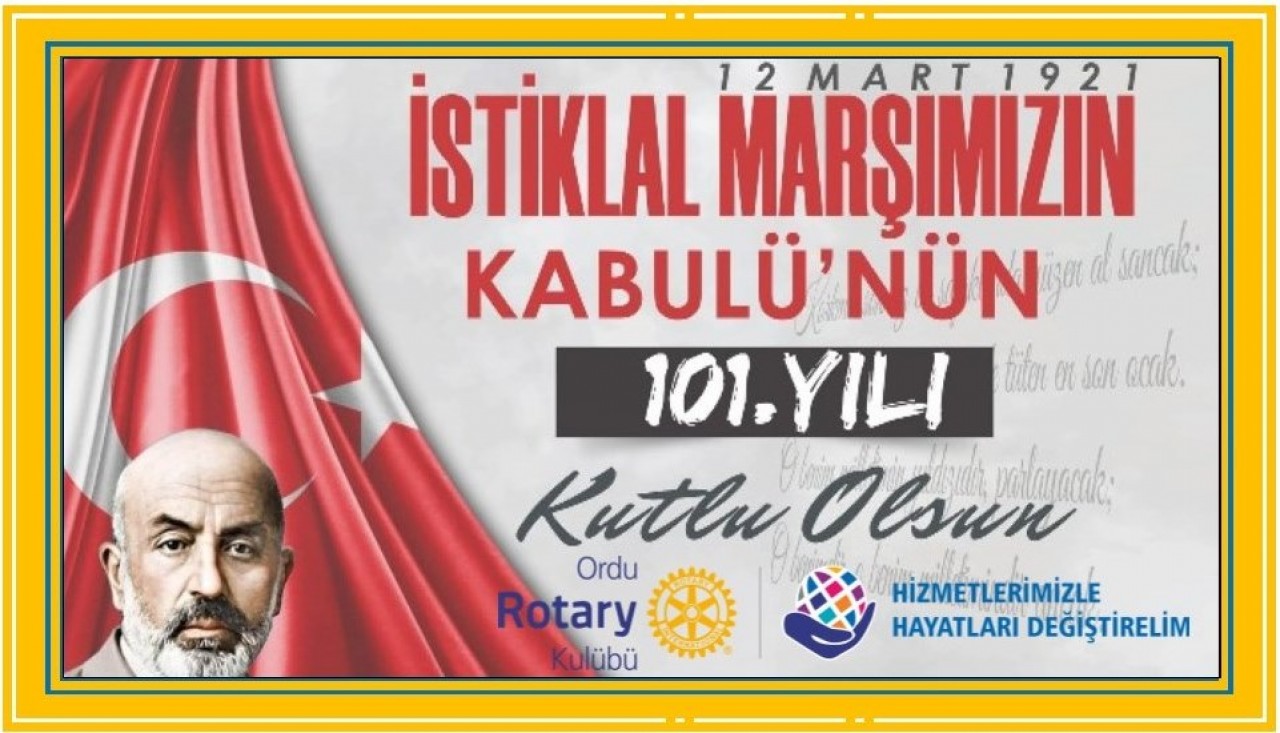 İstiklal Marşımızın Kabülünün 101 Yıldönümü Kutlu Olsun..