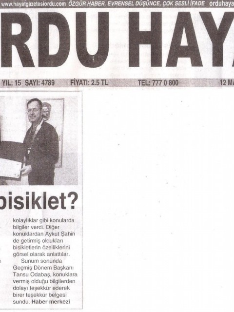 Ordu Rotary Kulübünün Bu haftaki toplantı konusu basında yer aldı.