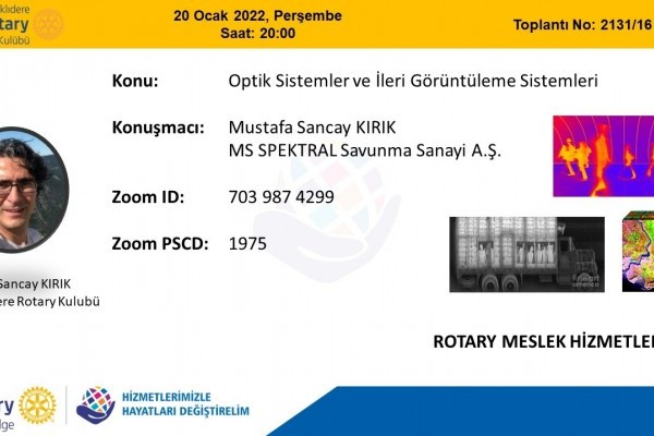ANKARA KAVAKLIDERE RK 20  OCAK 2022 TARİHLİ  M.SANCAY KIRIK IN OPTİK SİSTELER VE İLERİ GÖRÜNTÜLEME SİSTEMLERİ  SUNUMU